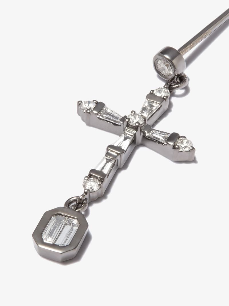 18k Black Gold Cross Diamond Earrings