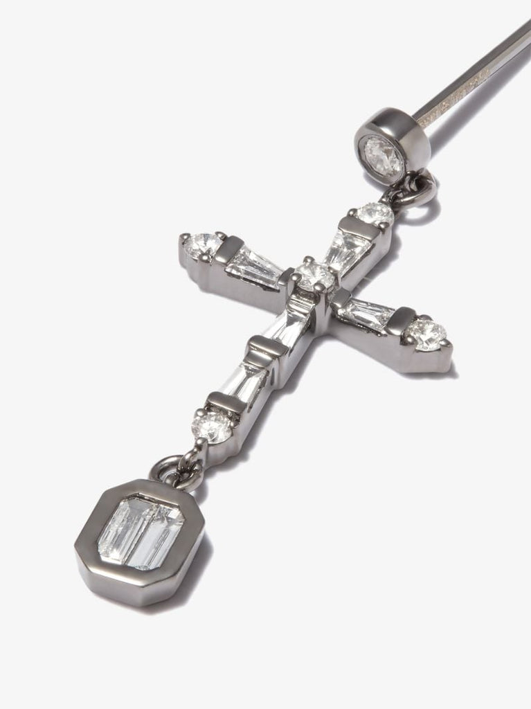 18k Black Gold Cross Diamond Earrings