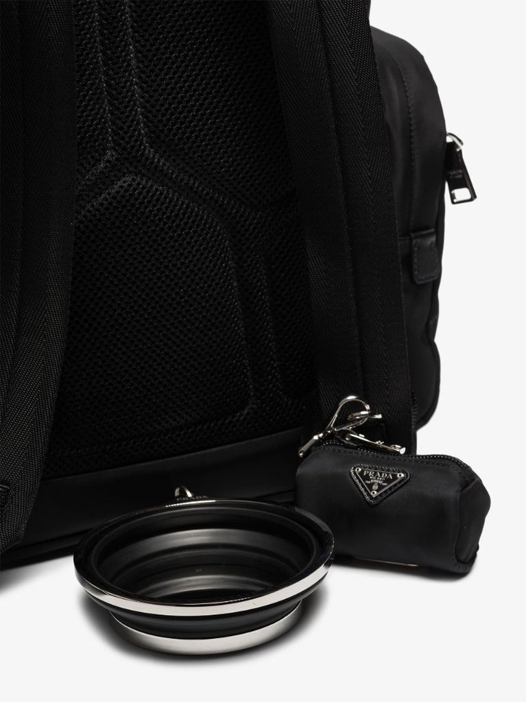 Black Logo Plaque Pet Carrier Backpack