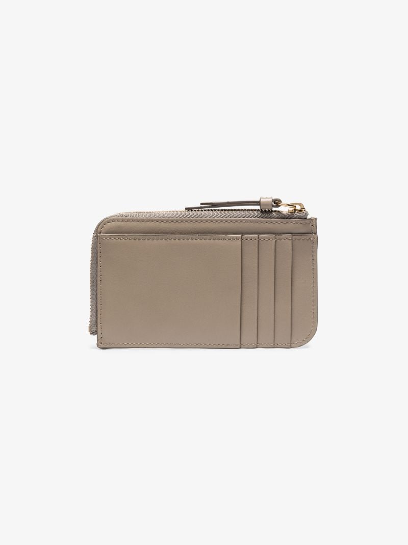 Grey C Logo Plaque Leather Wallet