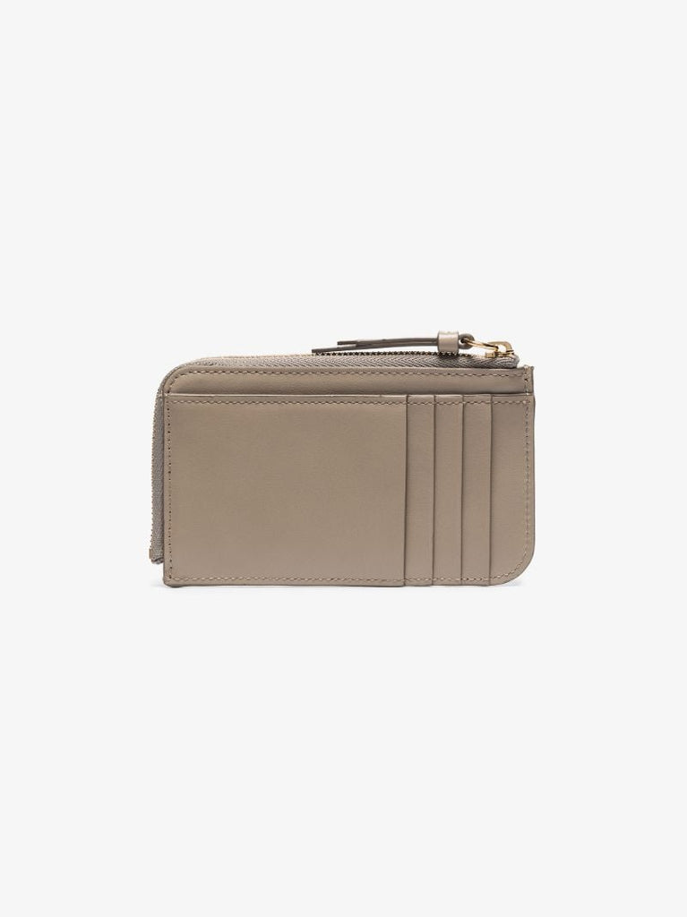 Grey C Logo Plaque Leather Wallet