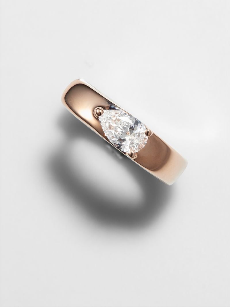18k Rose Gold Diamond Huggie Earrings