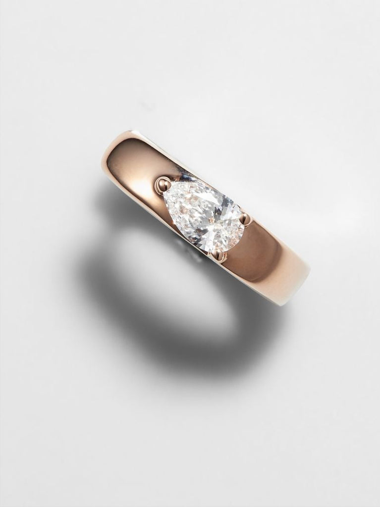 18k Rose Gold Diamond Huggie Earrings