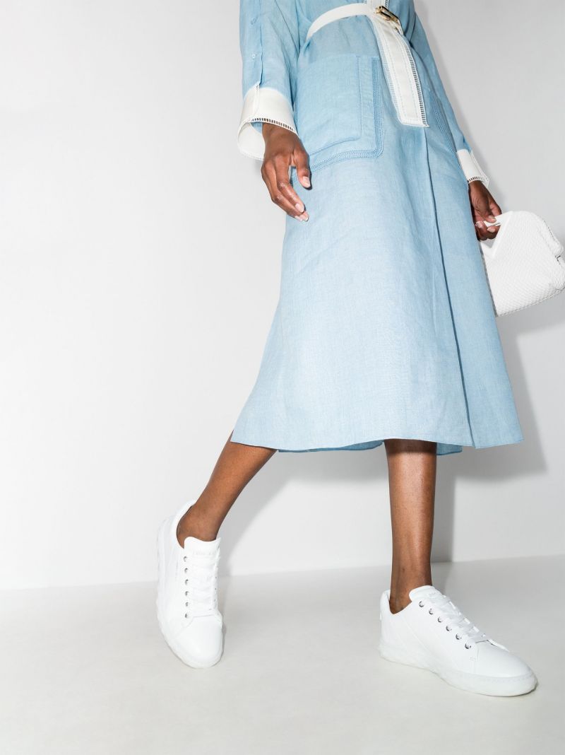 White Diamond Leather Sneakers