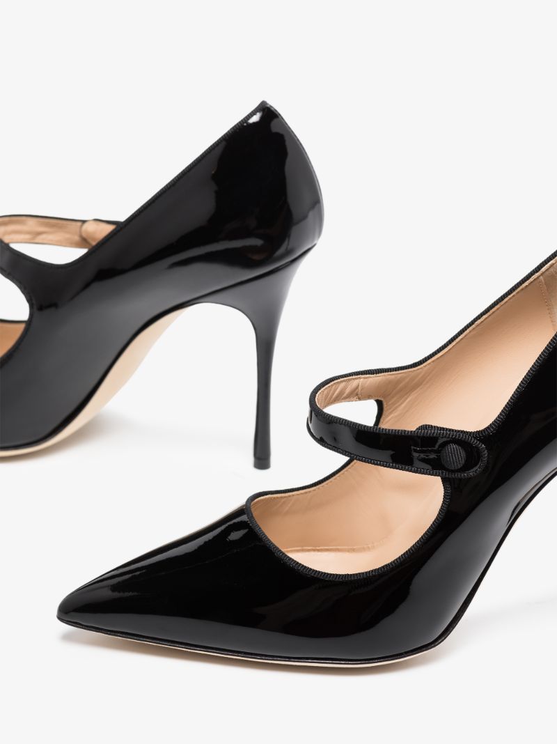 Black Camparicaro 105 Leather Mary Jane Pumps