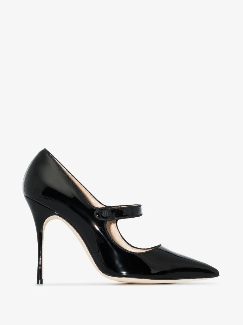 Black Camparicaro 105 Leather Mary Jane Pumps
