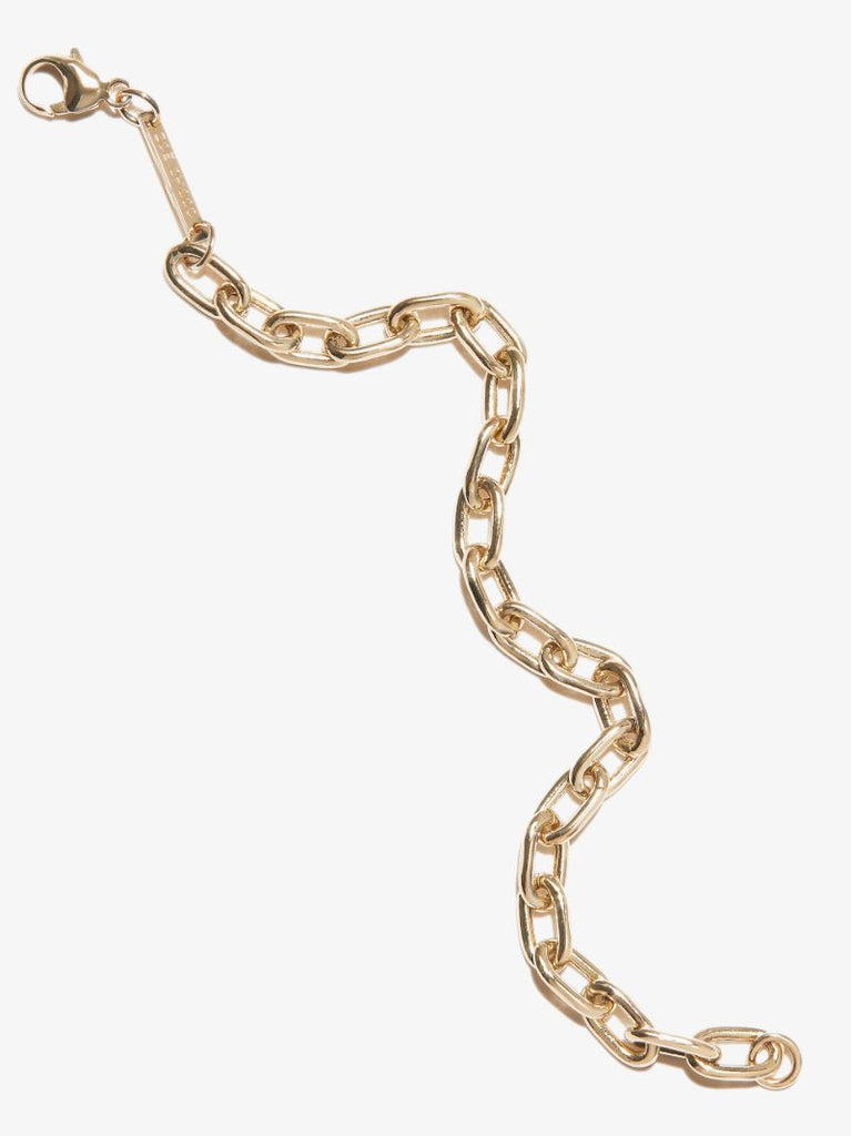 14k Yellow Gold Large Square Chain Bracelet