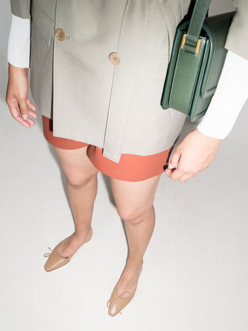Beige Ballerimu Leather Mules
