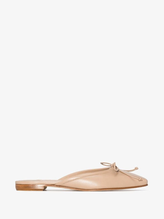 Beige Ballerimu Leather Mules