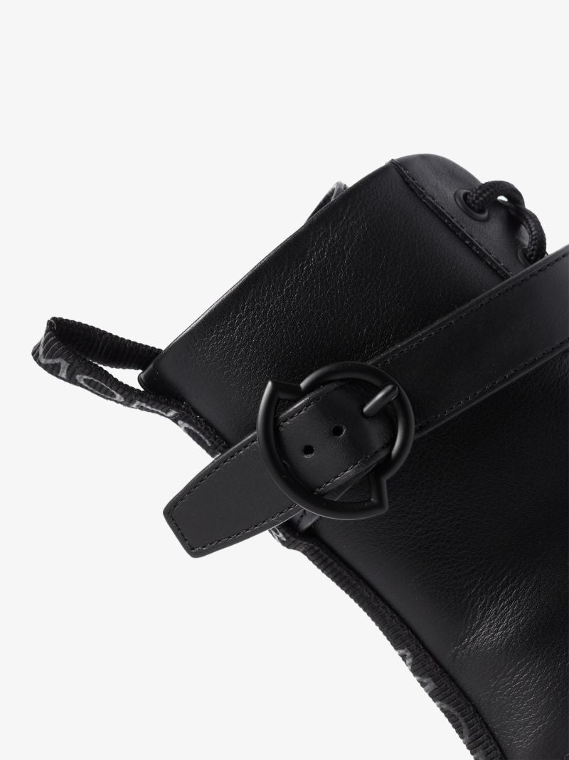 Black Carinne Leather Ankle Boots
