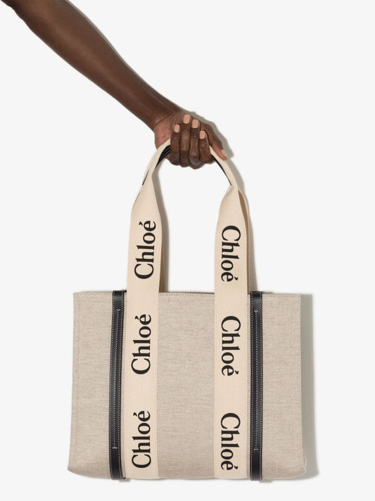 Neutral Woody Medium Canvas Tote Bag