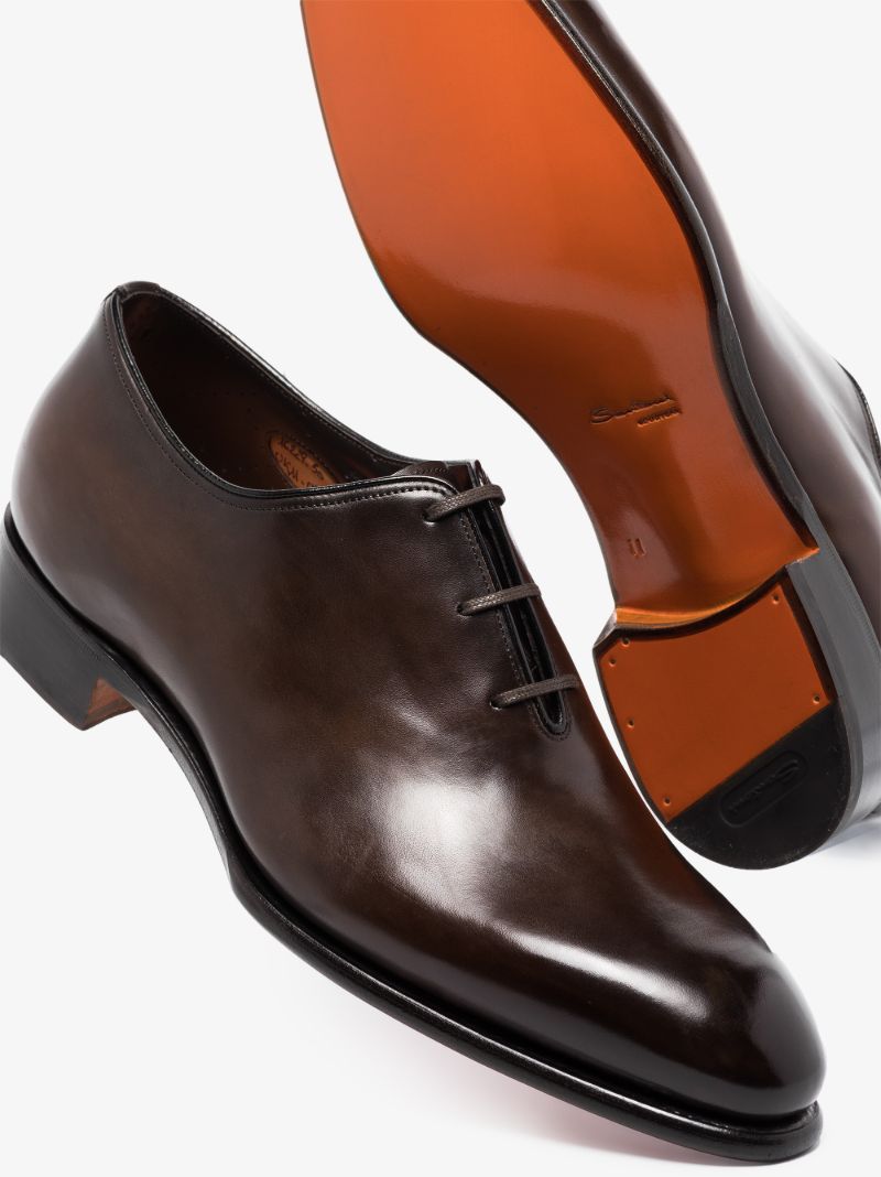 Brown Leather Lace-up Shoes