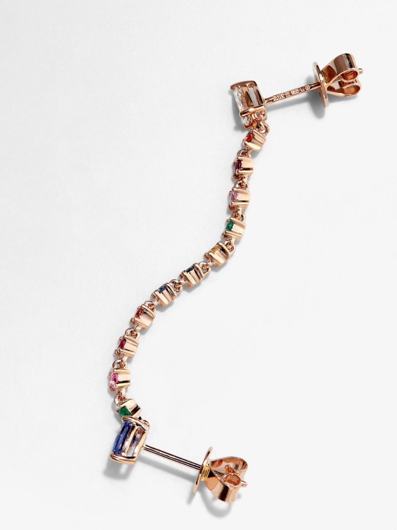 18k Rose Gold Diamond and Sapphire Earring