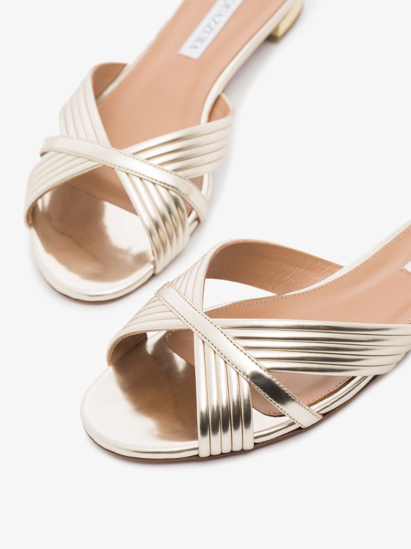 Gold Sundance Leather Sandals