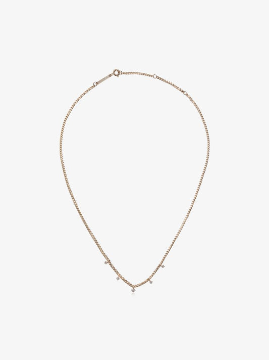 14k Yellow Gold Dangling Diamond Necklace