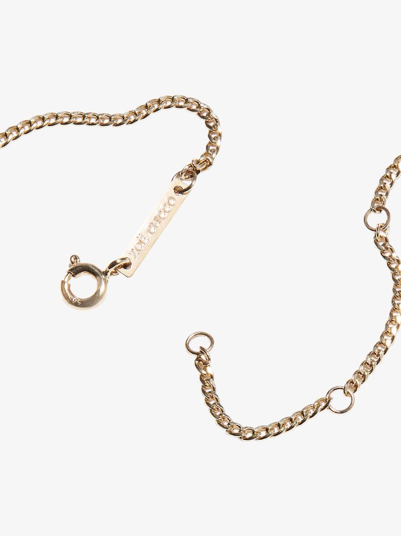 14k Yellow Gold Dangling Diamond Necklace