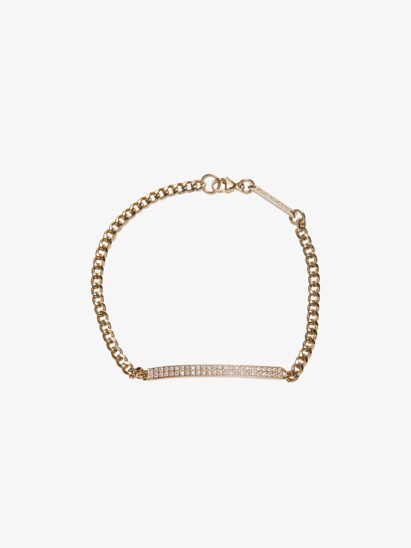 14k Yellow Gold Small Curb Chain Diamond Bracelet