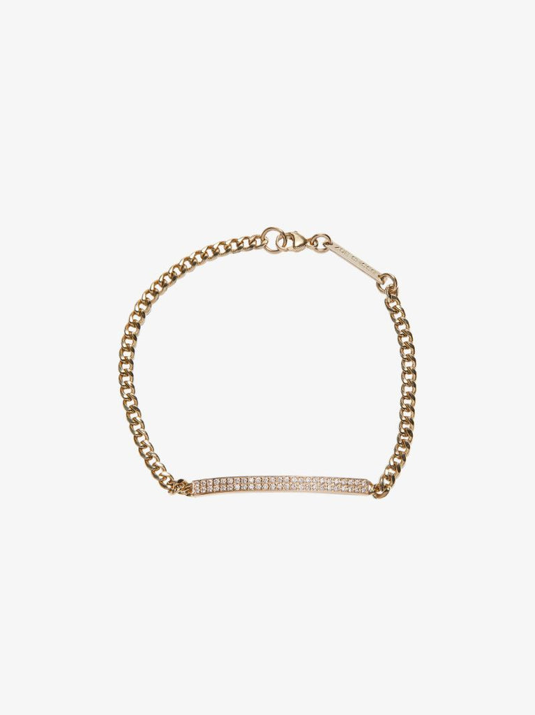 14k Yellow Gold Small Curb Chain Diamond Bracelet