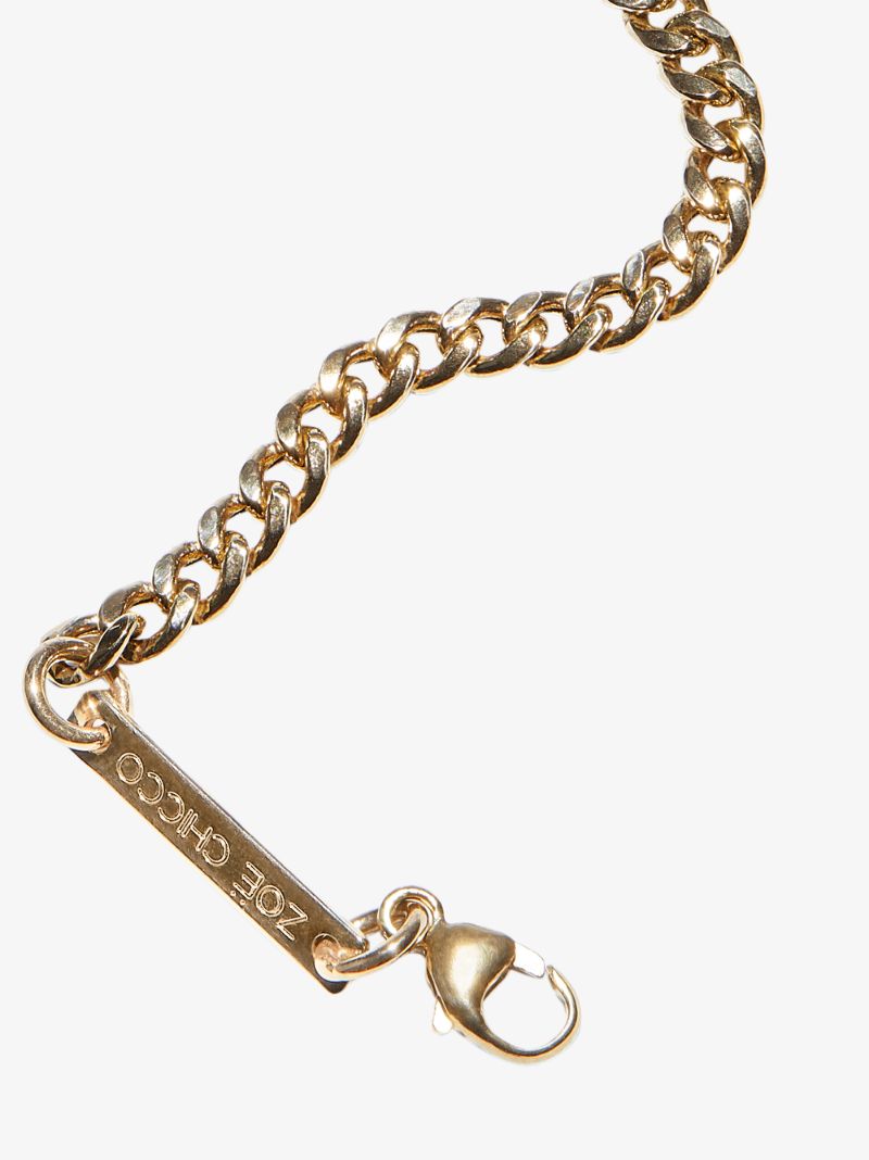 14k Yellow Gold Small Curb Chain Diamond Bracelet