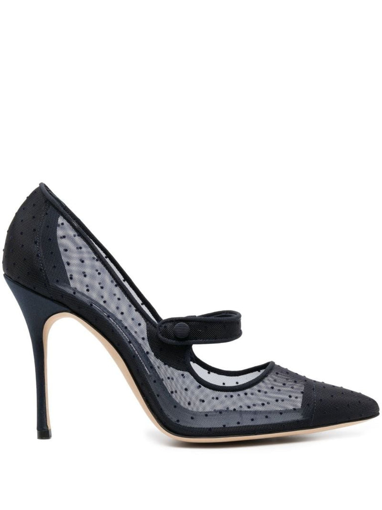 Blue Hangisi 105 Slingback Satin Pumps