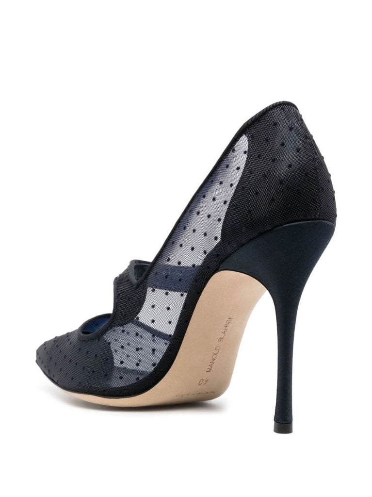 Blue Hangisi 105 Slingback Satin Pumps