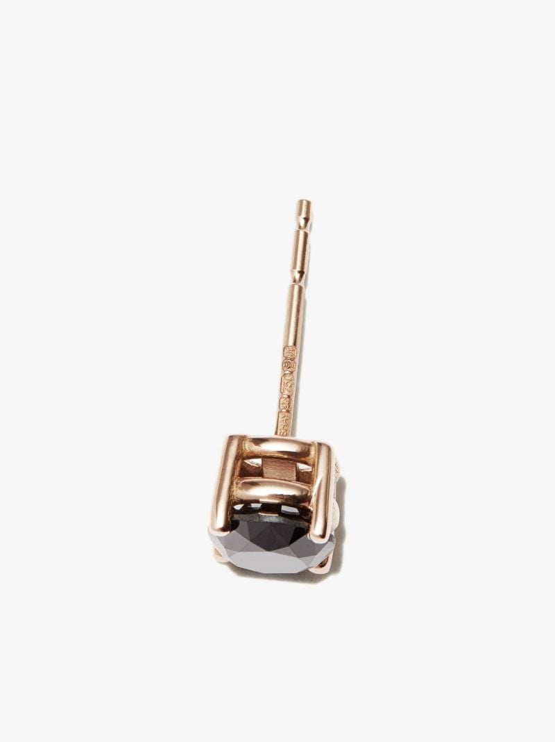 18k Rose Gold Black Diamond Stud Earrings