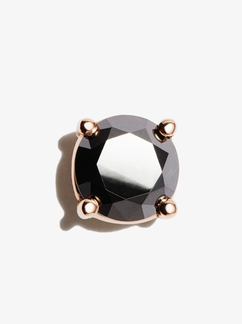 18k Rose Gold Black Diamond Stud Earrings
