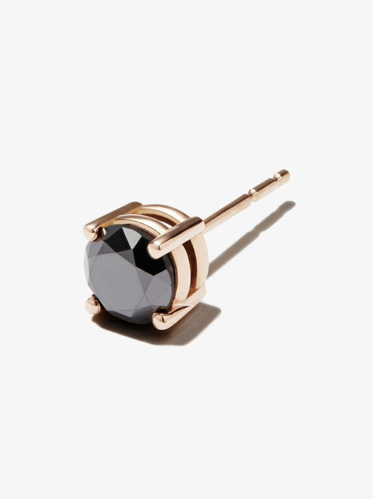 18k Rose Gold Black Diamond Stud Earrings