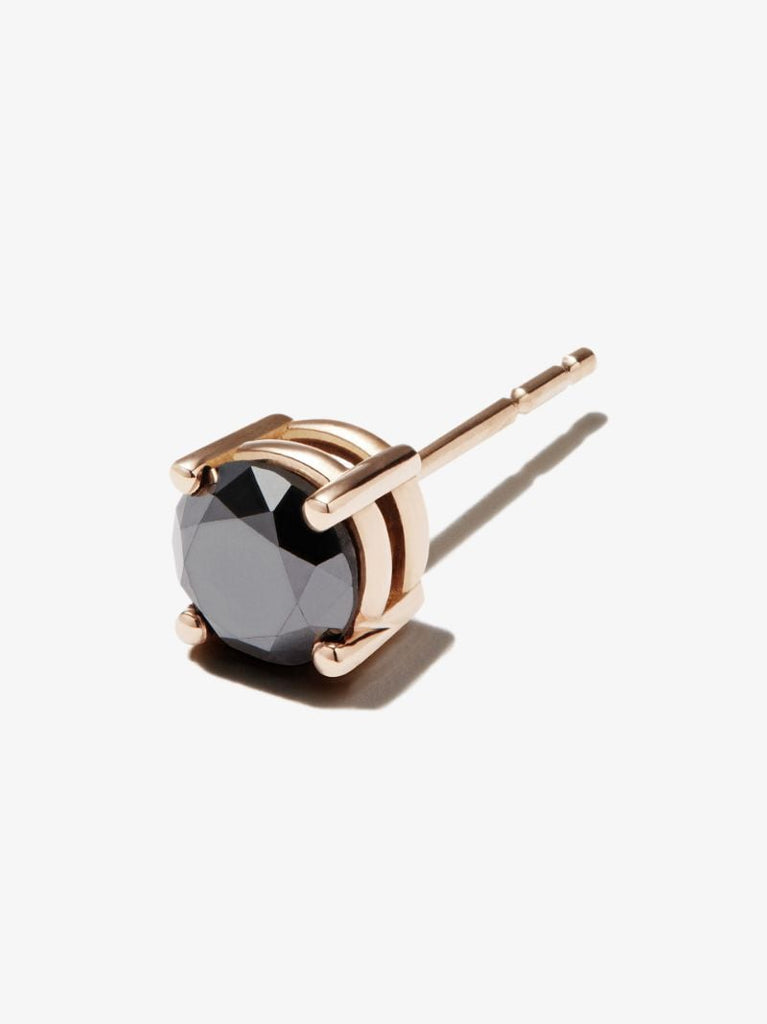 18k Rose Gold Black Diamond Stud Earrings