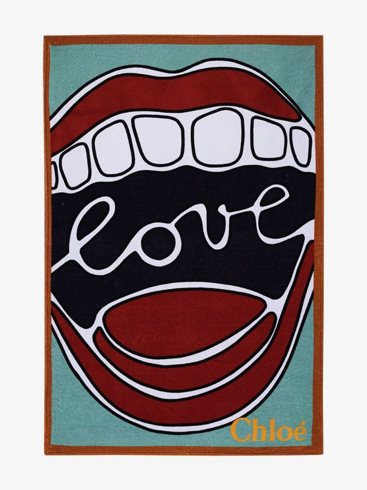 Multicoloured Love Graphic Towel
