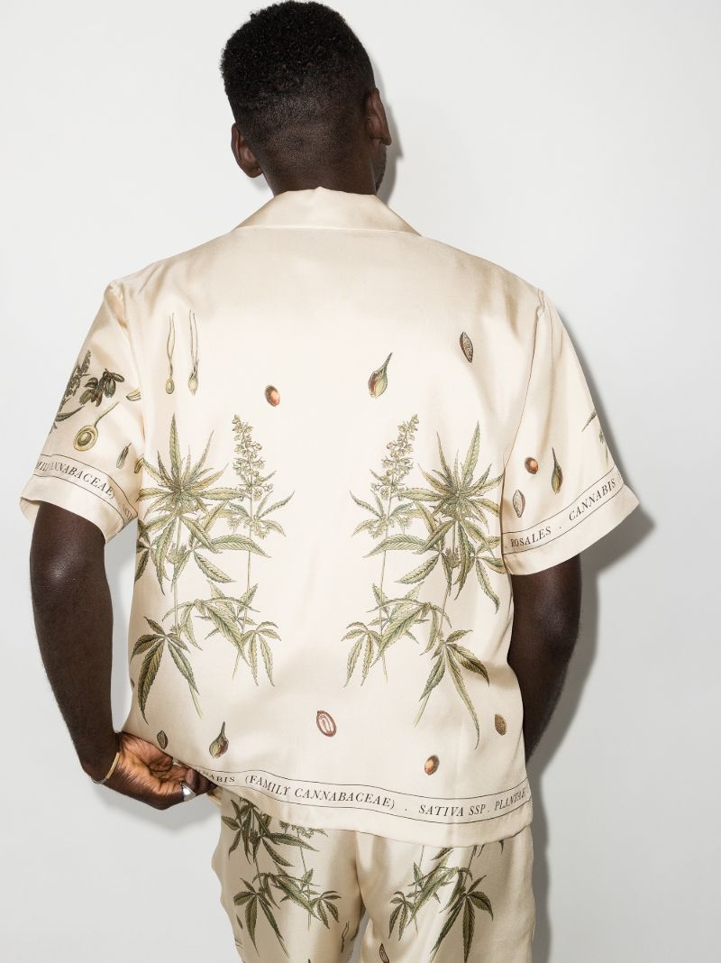 Botanical Leaves Silk Shirt