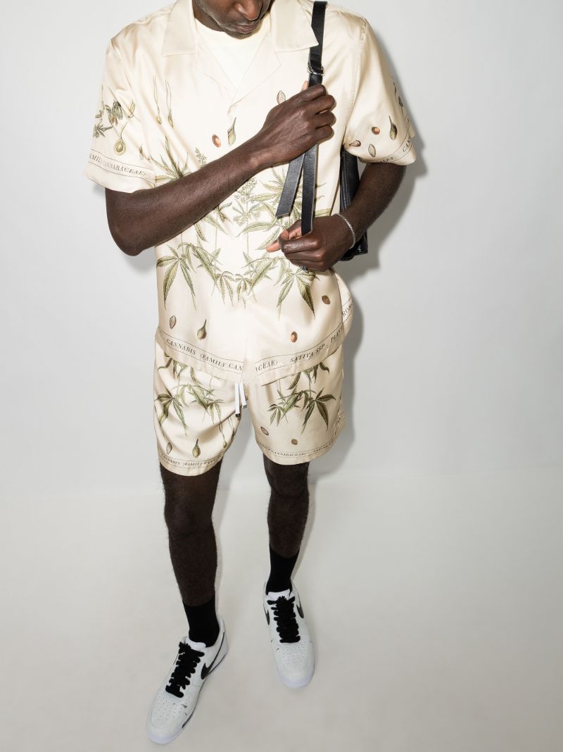 Botanical Leaves Silk Shirt
