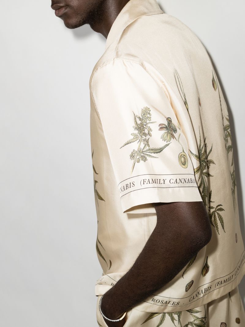 Botanical Leaves Silk Shirt