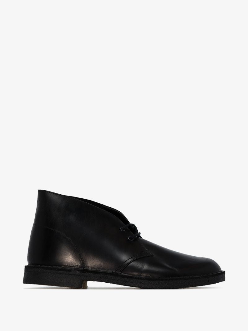 Black Leather Desert Boots