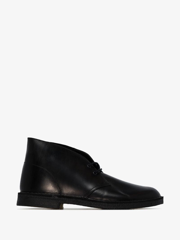 Black Leather Desert Boots