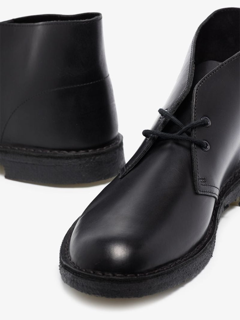 Black Leather Desert Boots