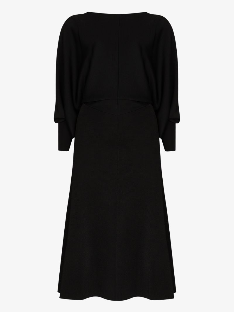 Draped Open Back Midi Dress