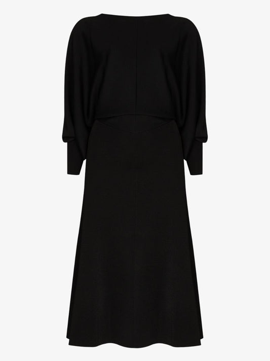 Draped Open Back Midi Dress