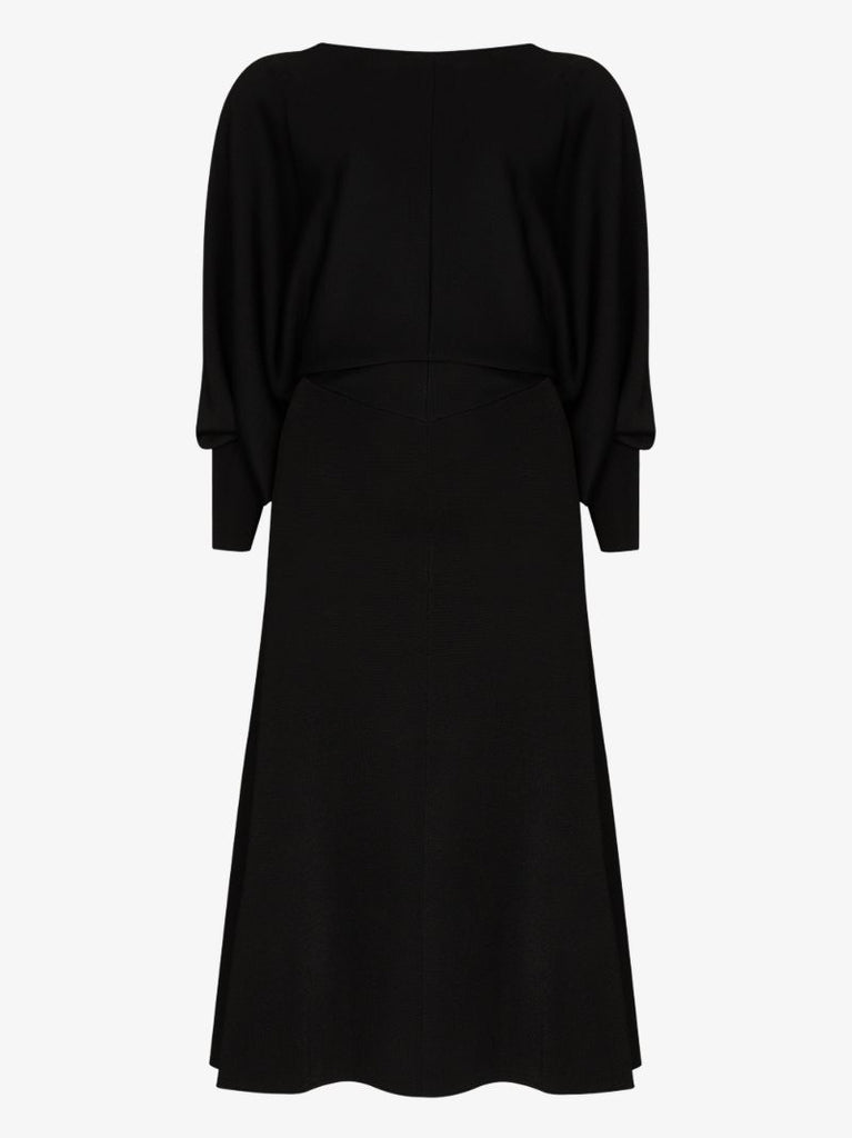 Draped Open Back Midi Dress