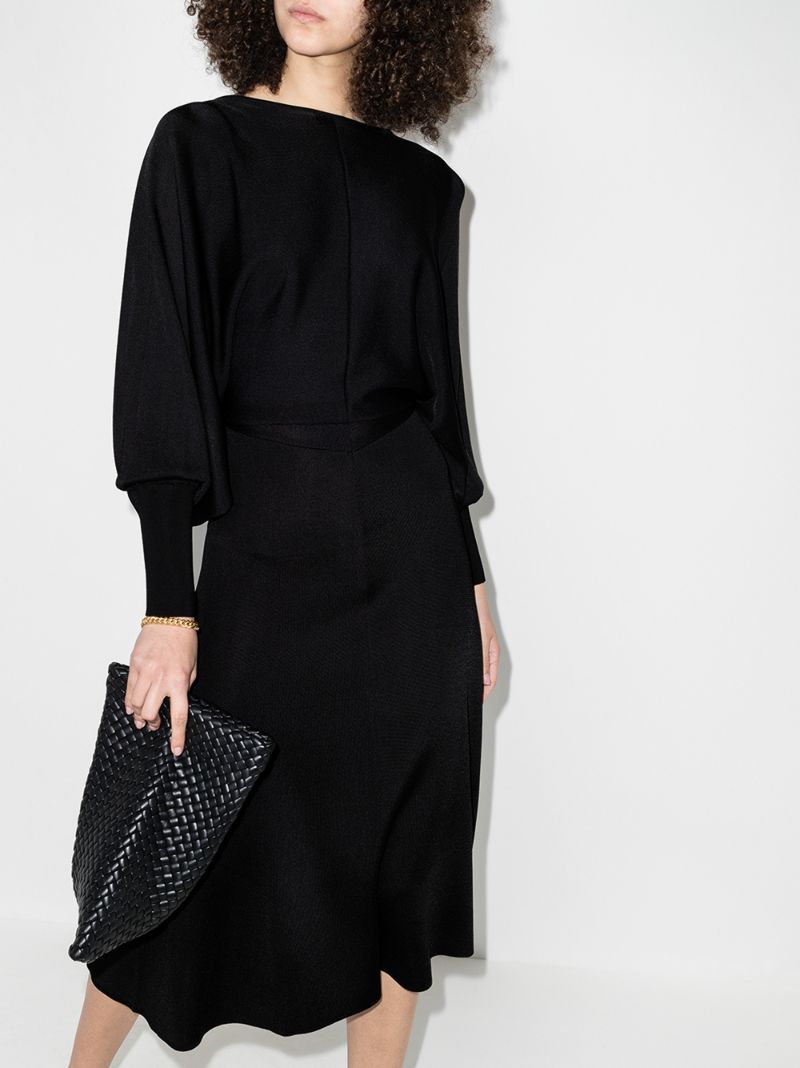 Draped Open Back Midi Dress