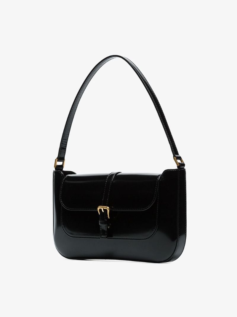 Black Miranda Patent Leather Shoulder Bag