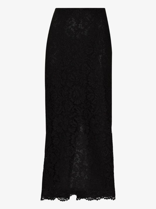 High Waist Lace Midi Skirt