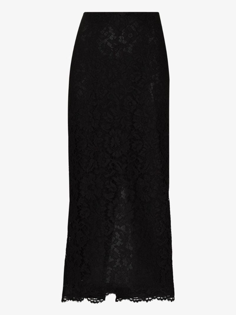 High Waist Lace Midi Skirt