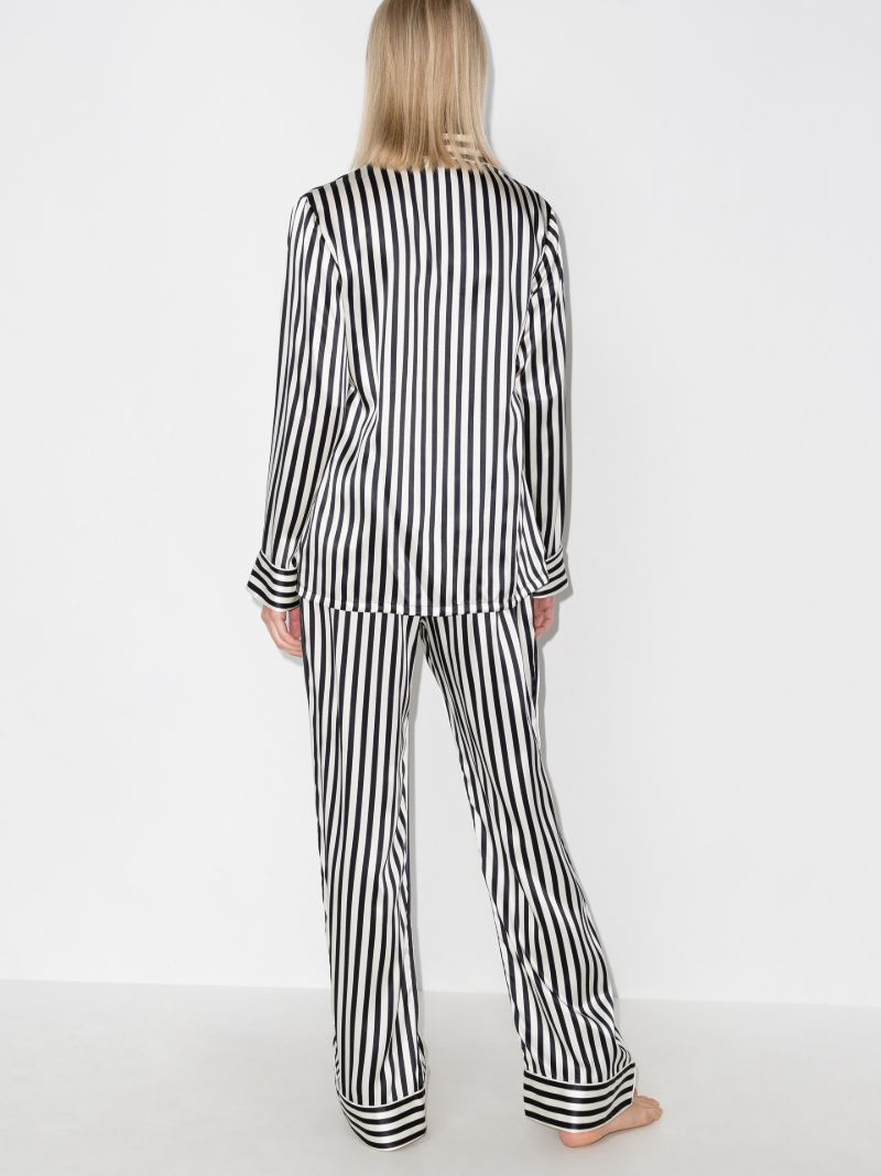 Lila Nika Striped Silk Pyjamas