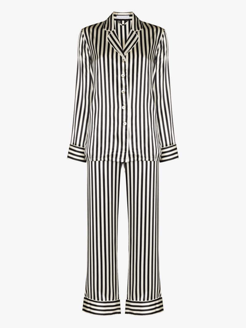 Lila Nika Striped Silk Pyjamas