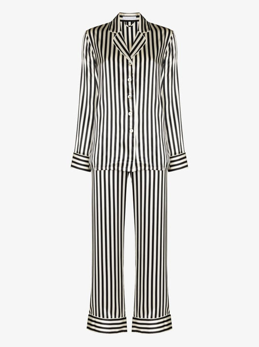 Lila Nika Striped Silk Pyjamas