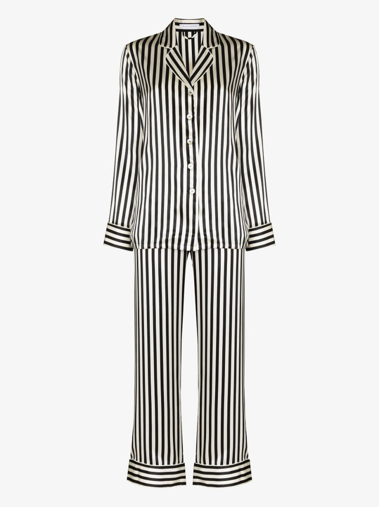 Lila Nika Striped Silk Pyjamas