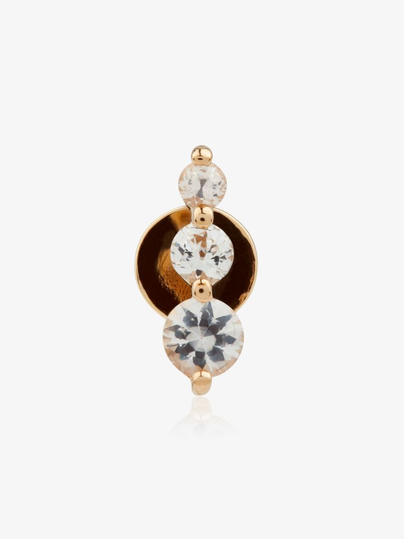 14k Yellow Gold Sapphire Stud Earring