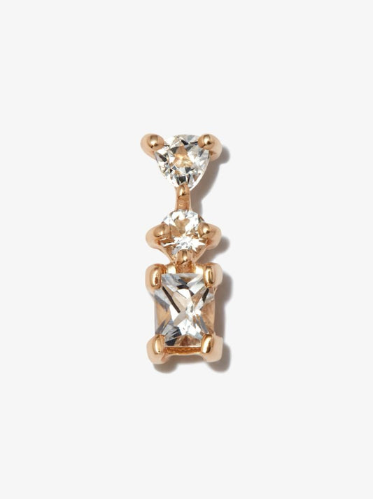 14k Yellow Gold Topaz Stud Earring