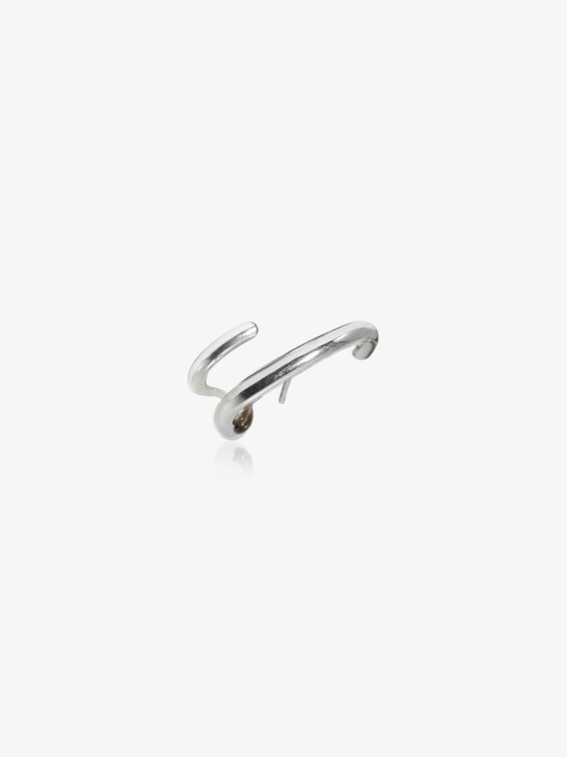 18k White Gold Mono Earring